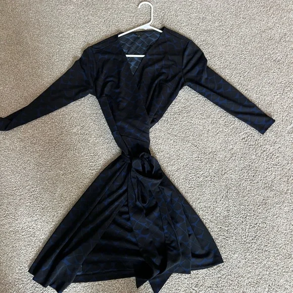 ann taylor wrap dress (10) Blue and Purple 100% Cotton Ann Taylor Wrap Dress, Size